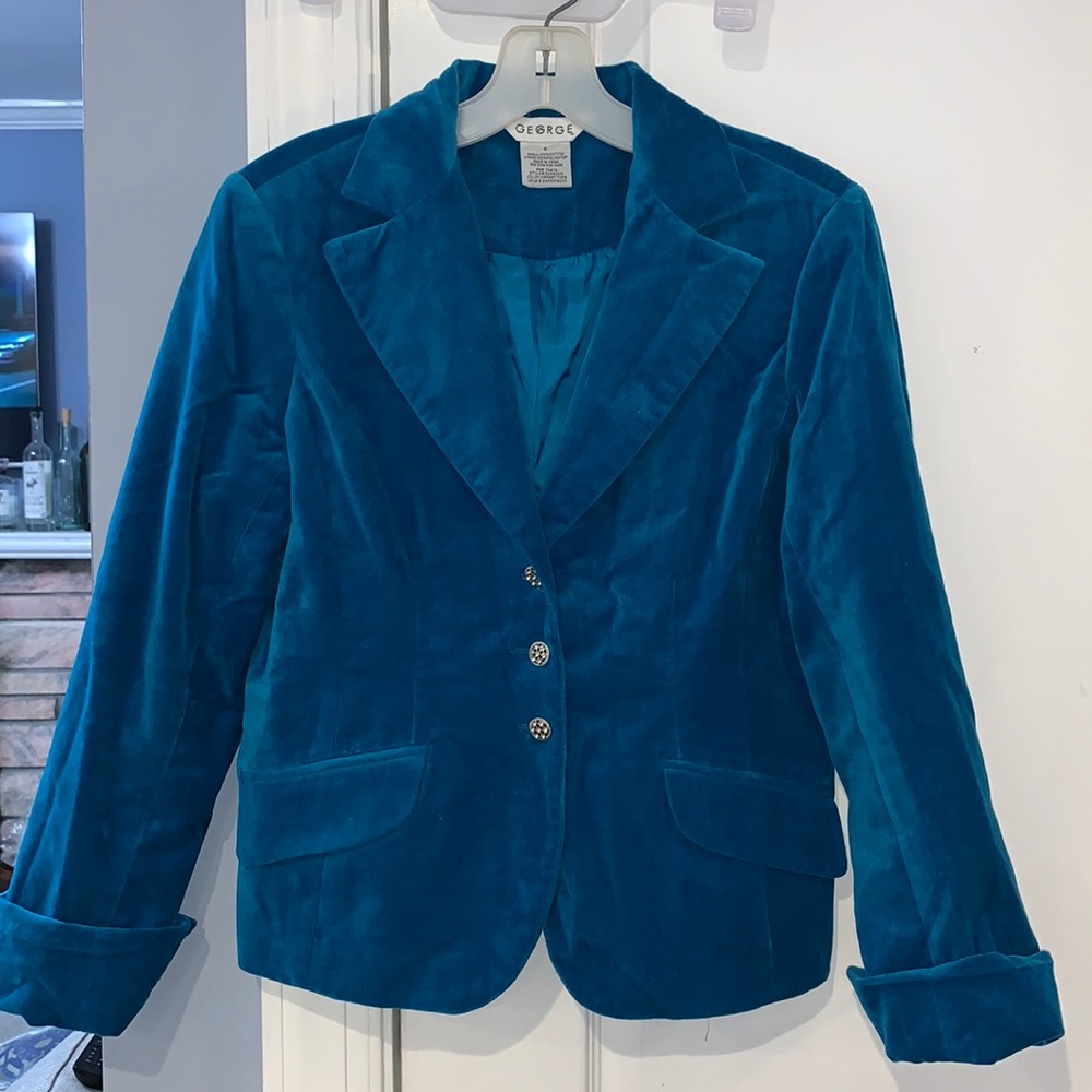 George faux velvet blazer